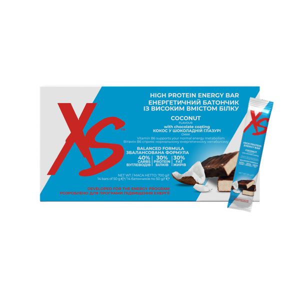 Енергетичний батончик із високим вмістом білка, смак «кокос» XS